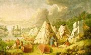 Paul Kane Indian encampment on Lake Huron Sweden oil painting artist
